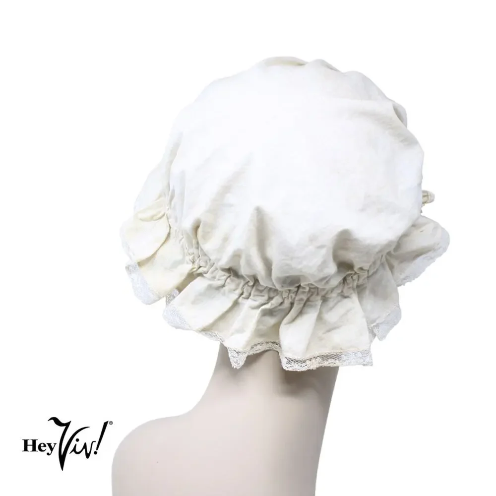 Vintage Off White Cotton Lace Trim Colonial or Victorian Maid Mop Cap - Hey Viv